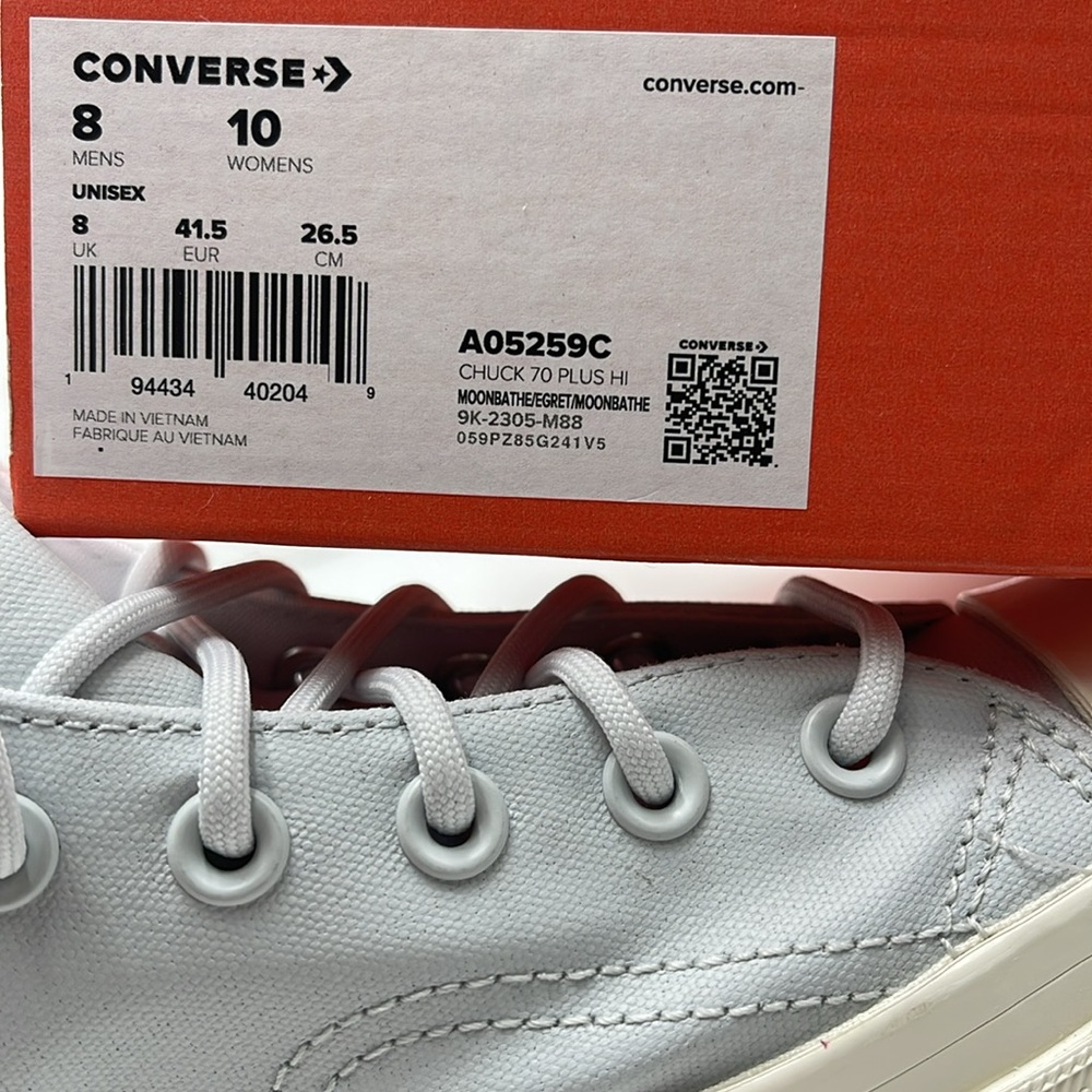 Converse WMNS CHUCK 70 PLUS HI MOONBATHE/EGRET/MOONBATHE A05259C Platforms Snkrs - Picture 16 of 16